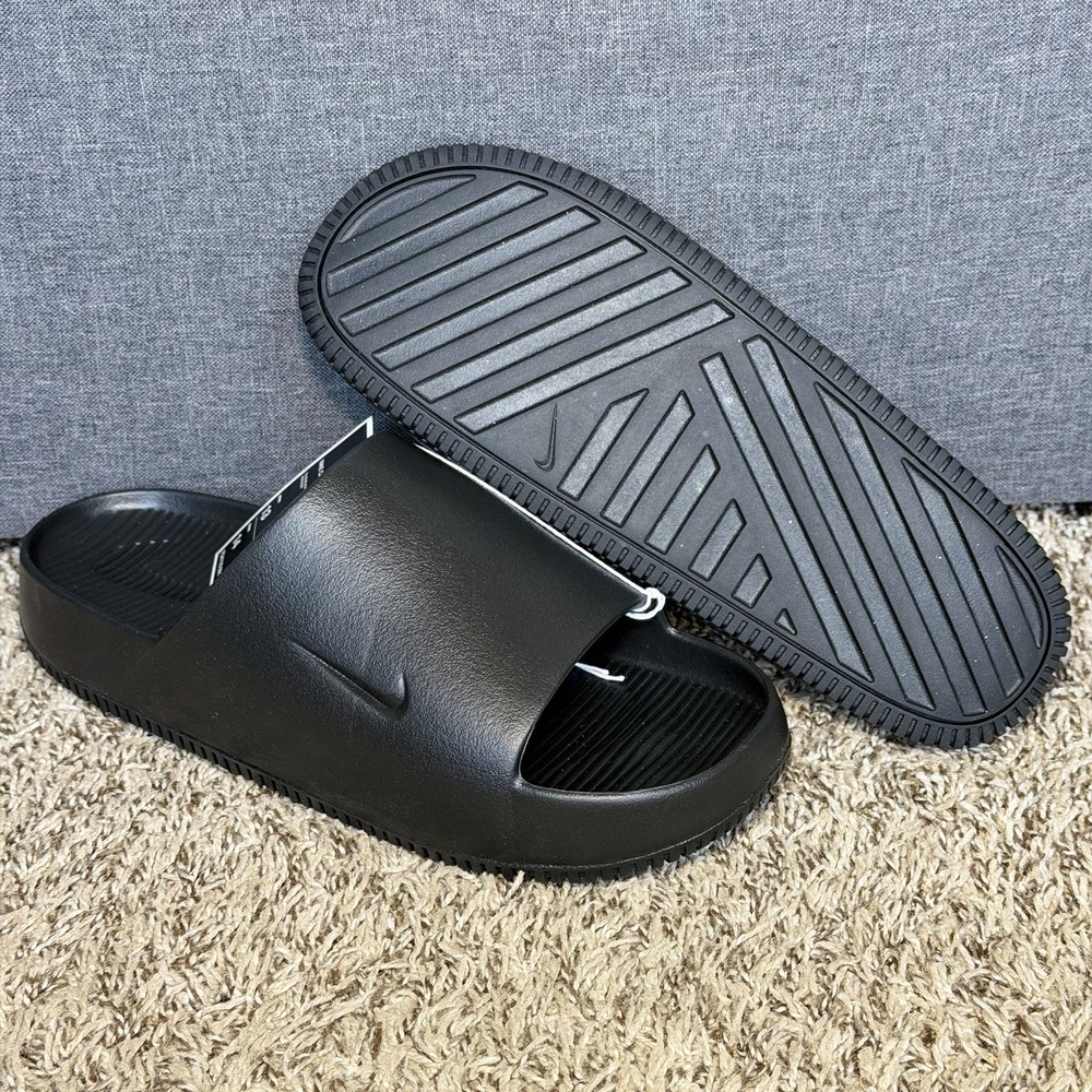 Nike Calm Slide Mens 13 Black Minimalist Foam Comfort NEW FD4116-001 NEW